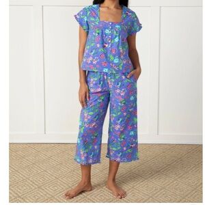 Printfresh Blue Floral Pajama PANTS ONLY Medium Cotton Cropped